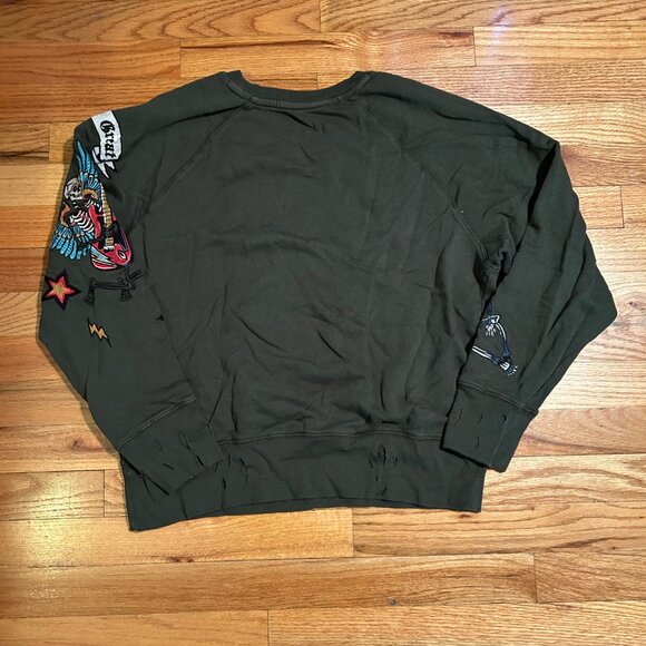 Womens Zadig & Voltaire Dark Green Multicolor Skeleton Graphic Sweatshirt Top M - Picture 15 of 16